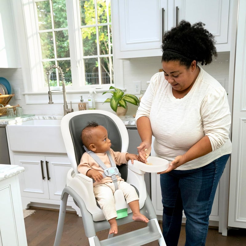 ingenuity Full Course SmartClean 6-in-1 High Chair – SmartClean EVA Foam, 5 Point Safety Harness, 2 Dishwasher Safe Trays – Slate - Image 3
